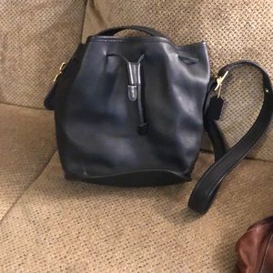 Navy Blue Coach purse. Original style, old leather